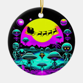 Sci-fi Weihnachtsgeburten-Außerirdischen Keramik Ornament