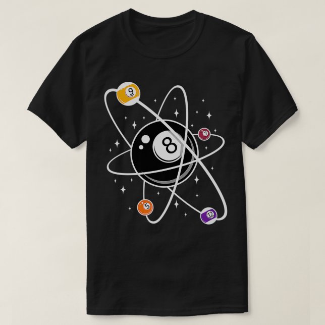 Science Atom Pool Lover 8 Balls Billard Premium T-Shirt (Design vorne)