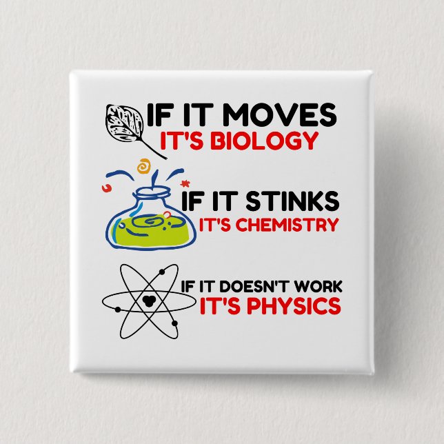 SCIENCE BIOLOGY CHEMISTRY PHYSICS BUTTON (Vorderseite)