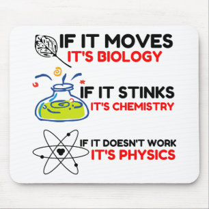 SCIENCE BIOLOGY CHEMISTRY PHYSICS MOUSEPAD