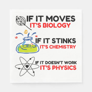 SCIENCE BIOLOGY CHEMISTRY PHYSICS SERVIETTE