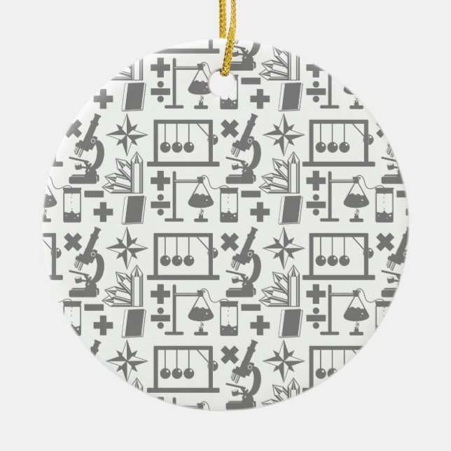 Science Biology Physics Geography Math Pattern Keramikornament (Vorne)