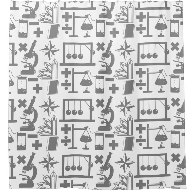 Science Biology Physiology Geology Math Pattern Duschvorhang (Vorderseite)