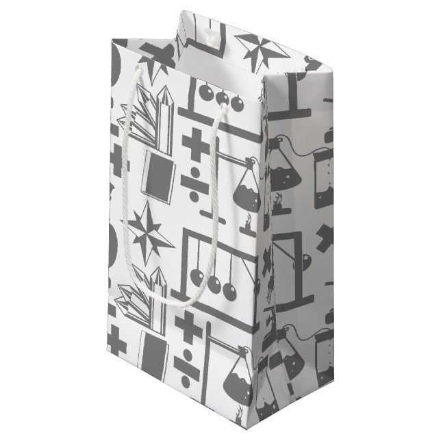Science Biology Physiology Geology Math Pattern Kleine Geschenktüte (Vorderseite Schrägansicht)