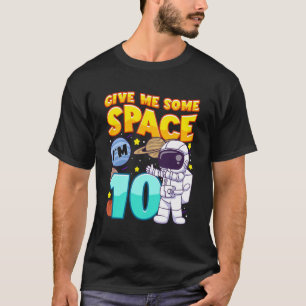 Science Birthday Astronaut Planets Science 10th Bi T-Shirt