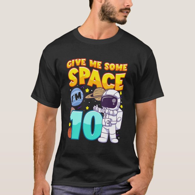 Science Birthday Astronaut Planets Science 10th Bi T-Shirt (Vorderseite)