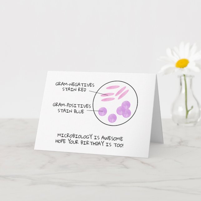 Science Birthday Microbiology Gram Stain Gedicht L Karte (Kleine Pflanze)