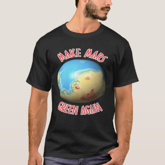 Science Black Blue Red Mars Terraforming Graphics T-Shirt
