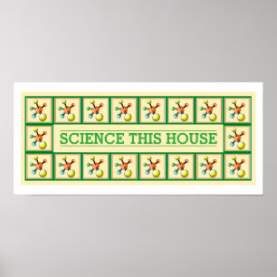 Science Bless this House Funny Inspirational Decor Poster