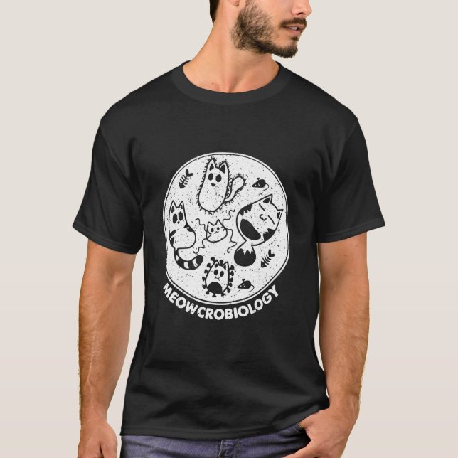 Science Cat Meowcro Biologie T-Shirt (Vorderseite)