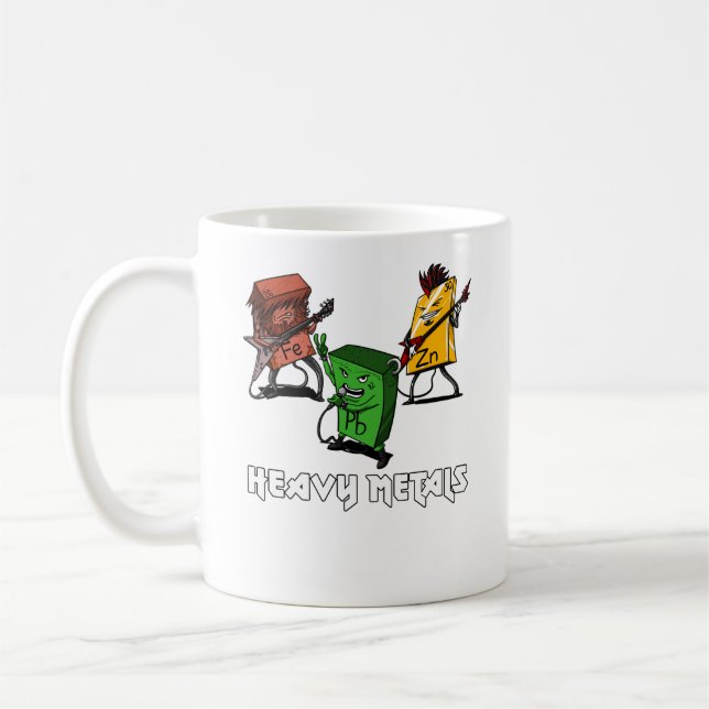 Science Chemical Heavy Metals Nerd Geek Kaffeetasse (Links)