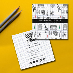 Science Chemistry Scientist QR Code Social Media Quadratische Visitenkarte