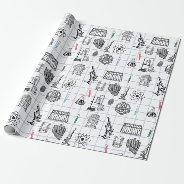 Science Chemistry Scientistry Pattern Geschenkpapier (Ungerollt)