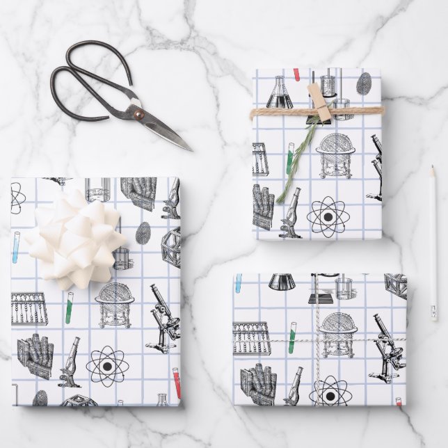 Science Chemistry Scientistry Pattern Geschenkpapier Set (Vorderseite)