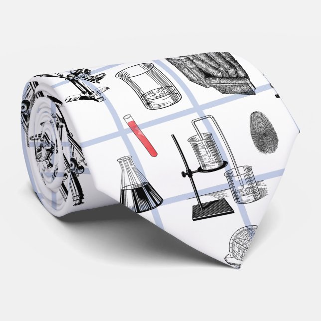 Science Chemistry Scientistry Pattern Krawatte (Gerollt)