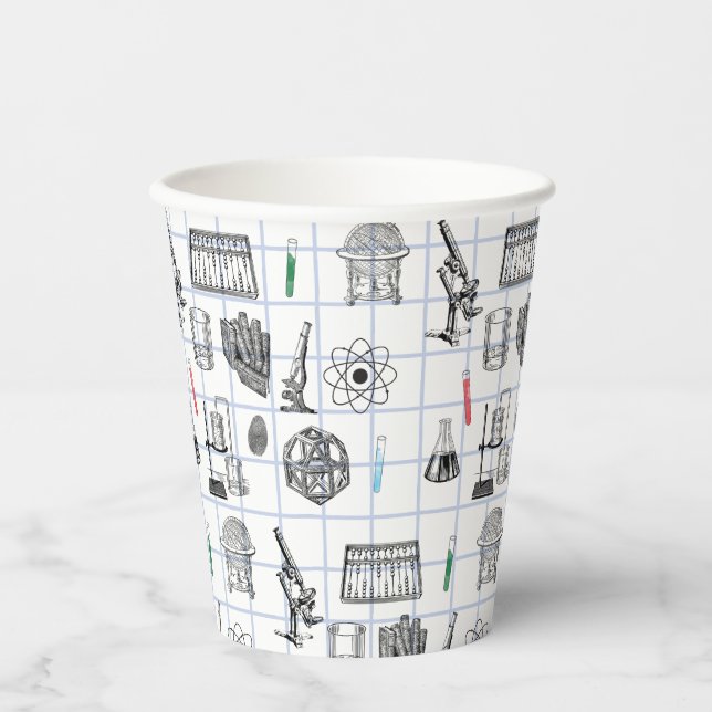 Science Chemistry Scientistry Pattern Pappbecher (Vorderseite)