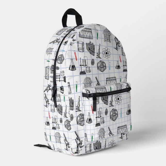 Science Chemistry Scientistry Pattern Zurück zur S Bedruckter Rucksack (Rückseitige Ecke links)