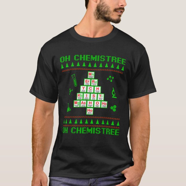 Science Christmas T-Shirt Oh Chemist Tree Chemistr (Vorderseite)