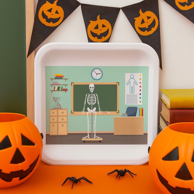 Science Class Skeleton Pappteller (Von Creator hochgeladen)