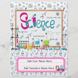 Science Custom Binder Cover   Editierbares Design Flyer