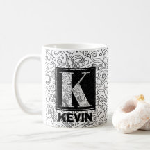 Science Custom Monogram - Letter K Coffee Tasse