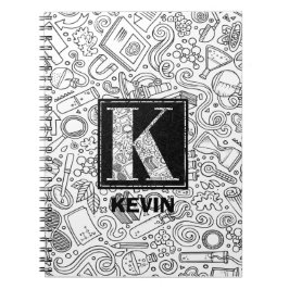 Science Custom Monogram - Letter K Notebook Notizblock