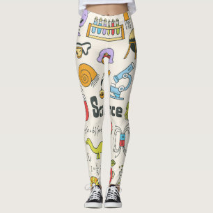 Science Doodles: HandGezeichnet Set in der Schule. Leggings