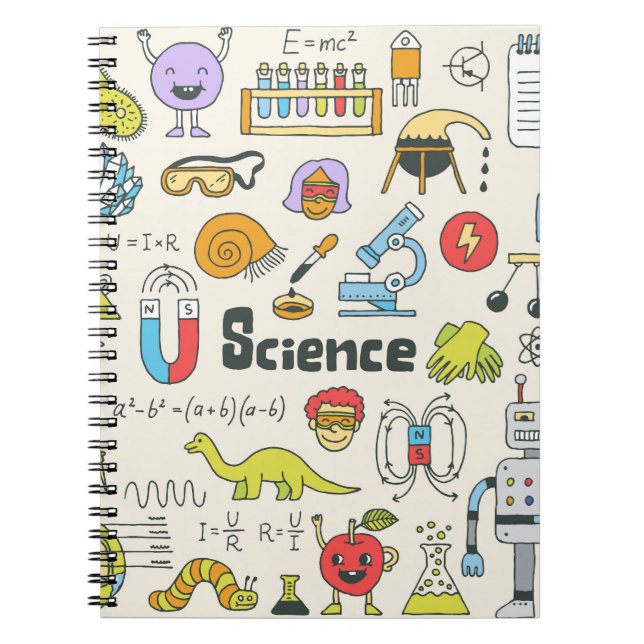 Science Doodles: HandGezeichnet Set in der Schule. Notizblock (Vorderseite)