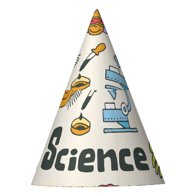 Science Doodles: HandGezeichnet Set in der Schule. Partyhütchen (Vorderseite)