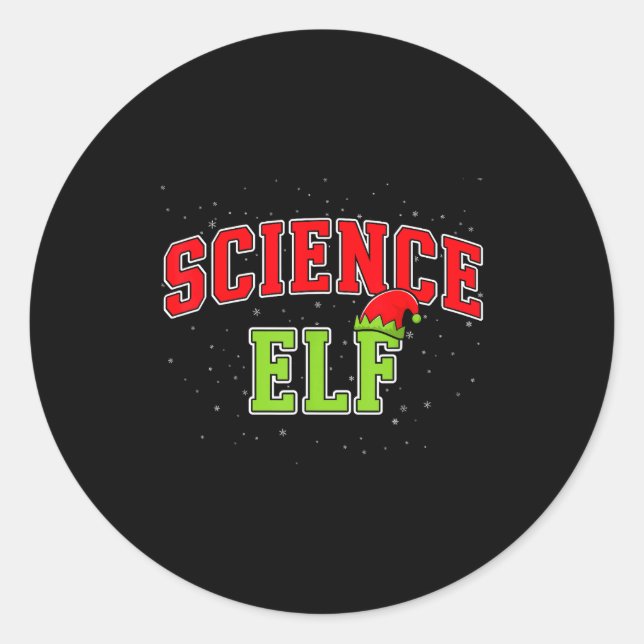 Science Elf Christmas Family Matching Group Xmas S Runder Aufkleber (Vorderseite)