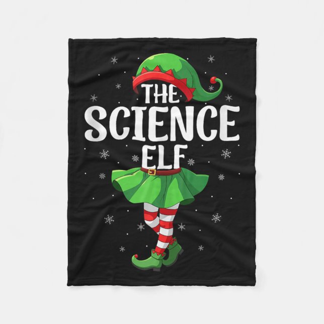 Science Elf Christmas Girls Women Elf Squad Xmas F Fleecedecke (Vorderseite)