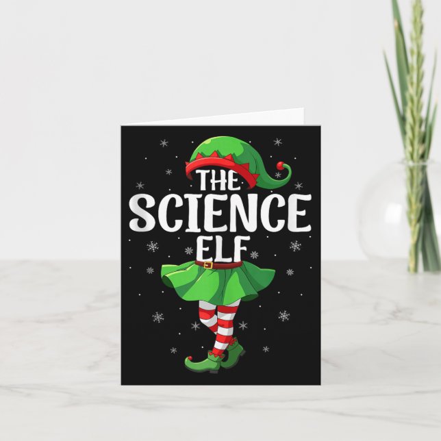 Science Elf Christmas Girls Women Elf Squad Xmas F Karte (Vorderseite)