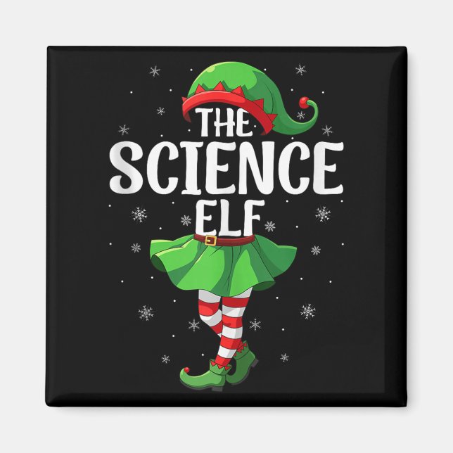Science Elf Christmas Girls Women Elf Squad Xmas F Magnet (Vorne)