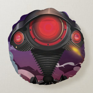 Science Fiction Alien Tripod Angriff! Rundes Kissen