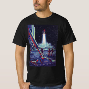 Science-Fiction-Aliens der alten Schule winken ein T-Shirt