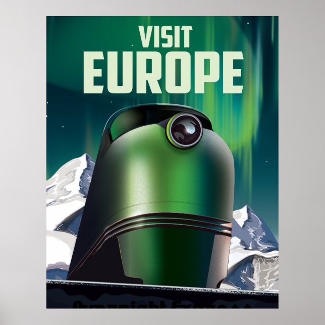 Science Fiction Besuchen Sie Europa Reiseplakat Poster (Vorne)
