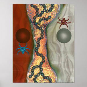 Science-Fiction-Biologie-Abstrakt mit schwebenden Poster