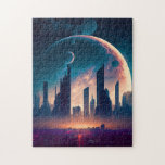 Science Fiction Cyberpunk Space City Puzzle<br><div class="desc">Science Fiction Cyberpunk Space City</div>