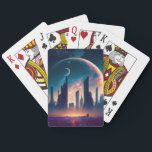 Science Fiction Cyberpunk Space City Spielkarten<br><div class="desc">Fantasy Art Produkte von The Lunarium.</div>