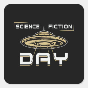Science Fiction Day Stars Weltraumwissenschaft Ali Quadratischer Aufkleber