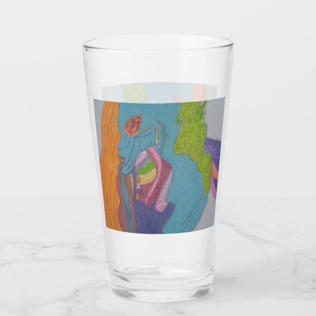 Science-Fiction-Fantasy-weibliches-Geschöpf-Glas-T Glas (Vorderseite)