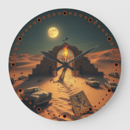 science fiction fantasy world surrealist desert große wanduhr