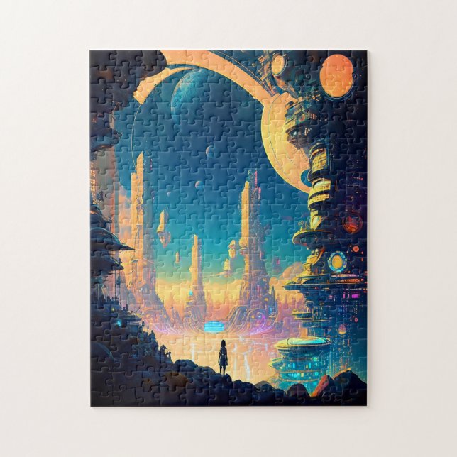 Science Fiction Futuristic City Jigsaw Puzzle (Vertikal)