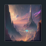 Science Fiction Futuristic City Magnet<br><div class="desc">Fantasy Art Produkte von The Lunarium.</div>