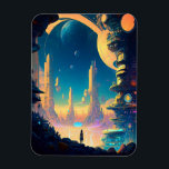 Science Fiction Futuristic City Magnet<br><div class="desc">Fantasy Art Produkte von The Lunarium.</div>