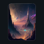Science Fiction Futuristic City Magnet<br><div class="desc">Fantasy Art Produkte von The Lunarium.</div>