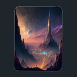 Science Fiction Futuristic City Magnet<br><div class="desc">Fantasy Art Produkte von The Lunarium.</div>