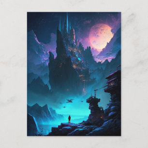 Science Fiction Futuristic City Postcard Postkarte