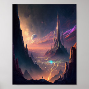 Science Fiction Futuristic City Poster