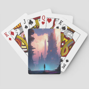 Science Fiction Futuristic City Spielkarten